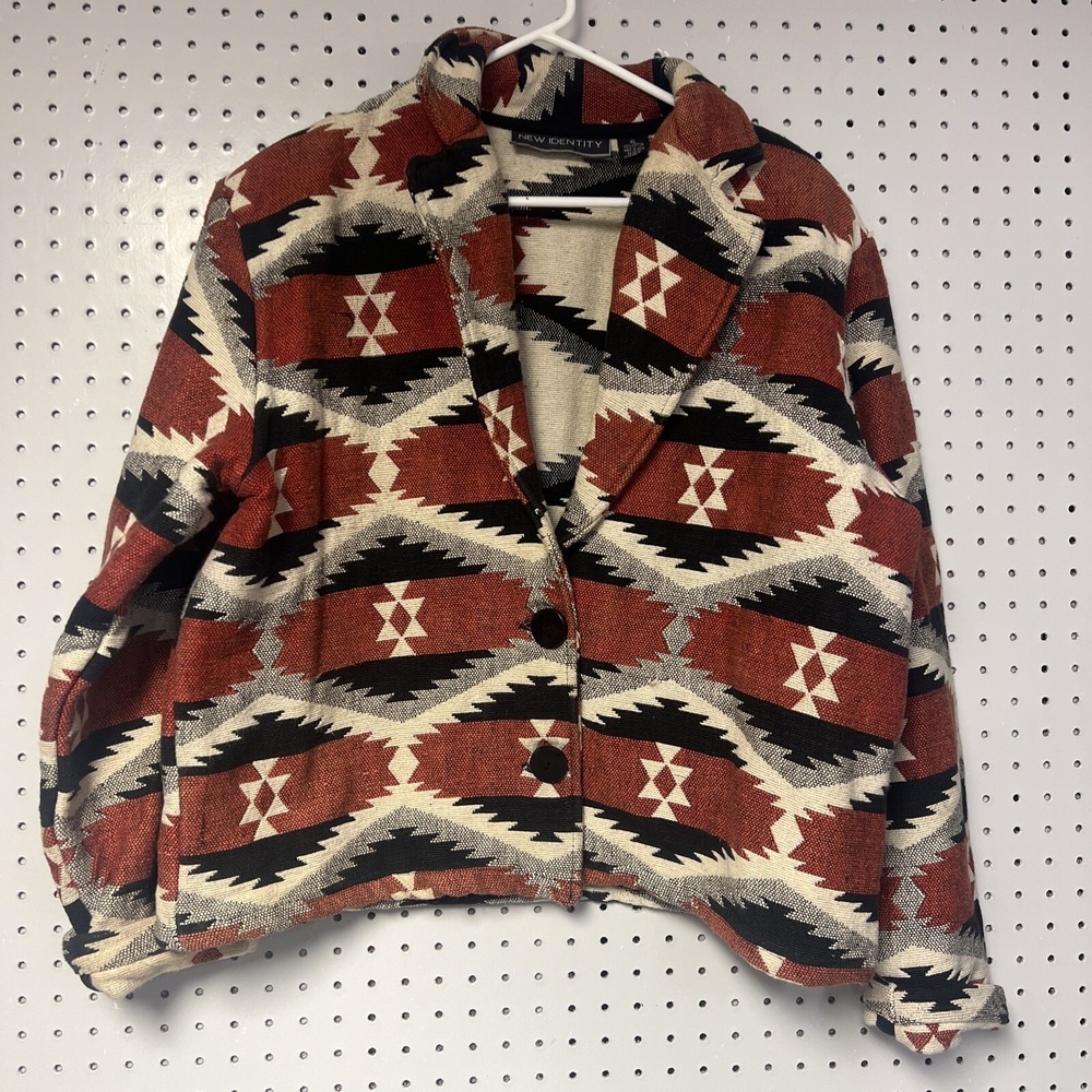 Vintage New Identity Jacket Womens CL Tapestry Blazer Aztec‎ Colorful